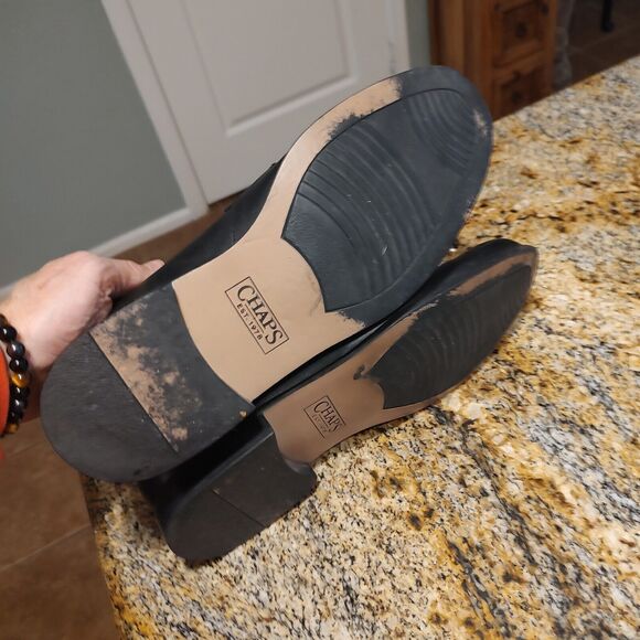 Chaps Men's Black Leather Kiltie Tassel Slip On Loafer Shoes 096-8104 Size 10M - Picture 8 of 12